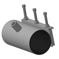 Хомут врезной ОД=125-135 L=500 вн. резьба ДУ25